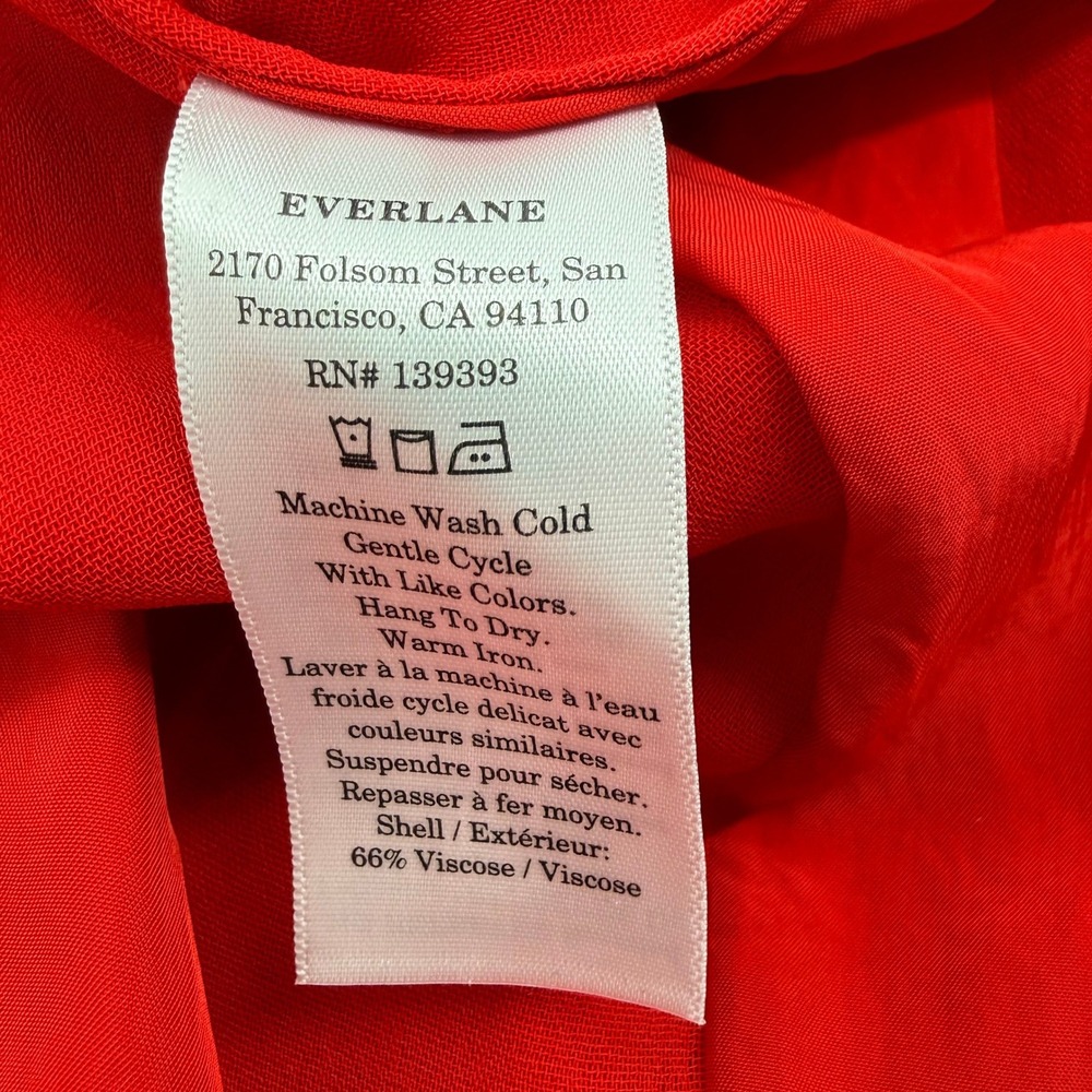 Everlane Women's Short Sleeve Red Striped‎ Ruched Dress - Picture 14 of 14